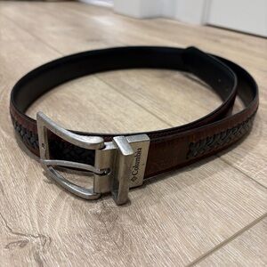 Columbia Men's Brown and Black Reversible Leather Belt